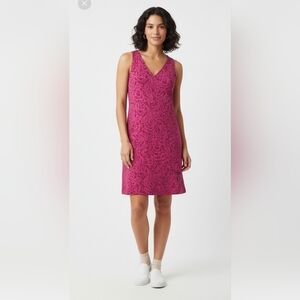 Eddie Bauer Magenta Midi Tank Dress For Active Or Travel Women's Size XS